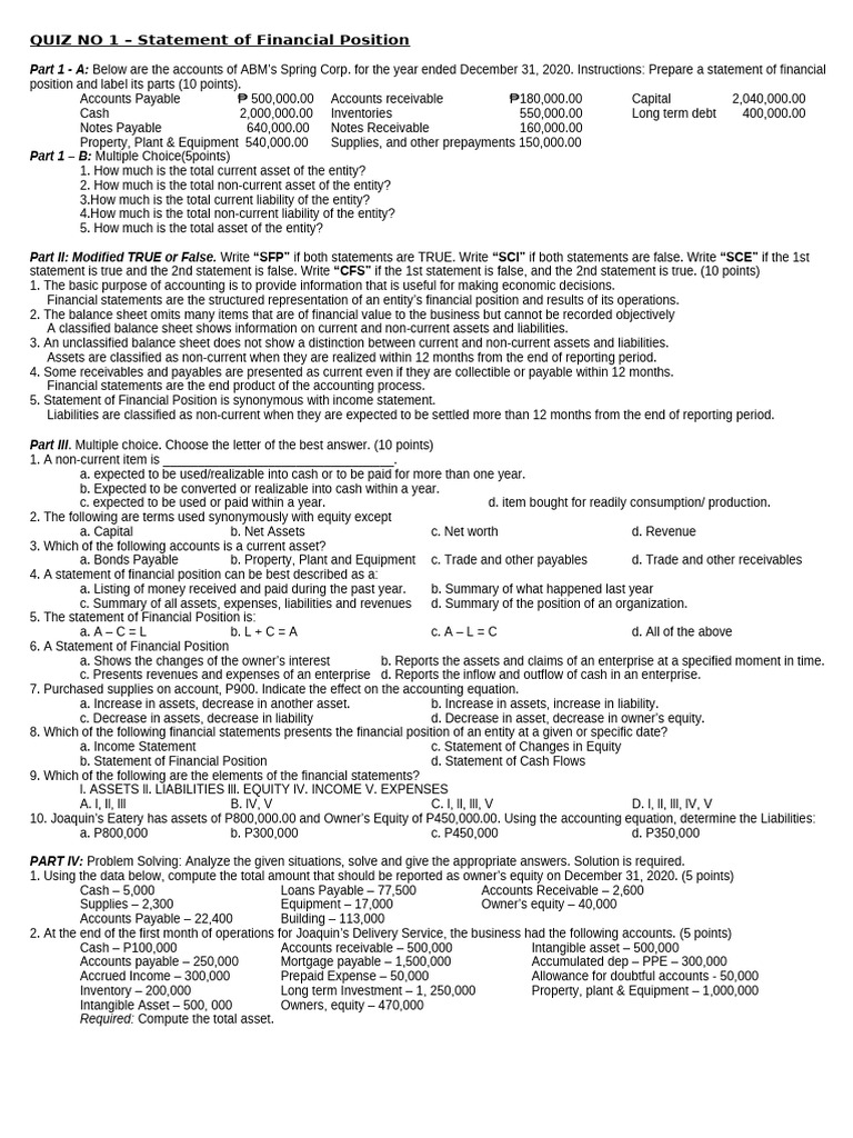 Quiz no 1 sfp pdf
