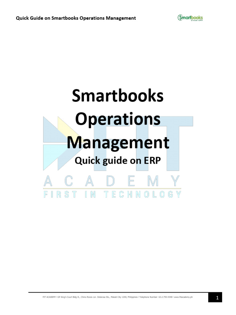 Quick Guide On Smartbooks Operations Management v2023 | PDF | Cloud ...