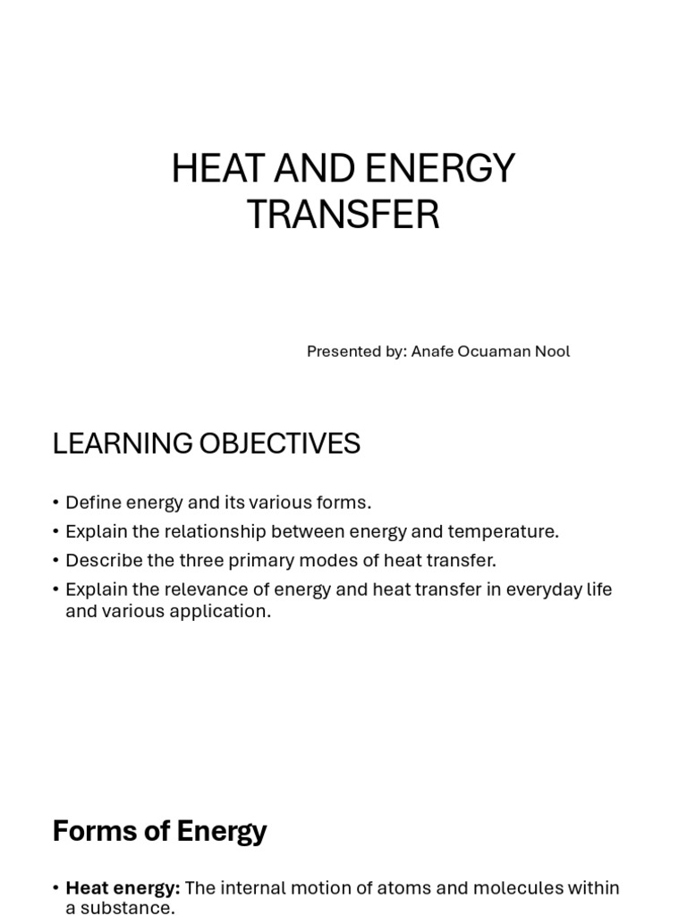 Heat and Energy Transfer | PDF