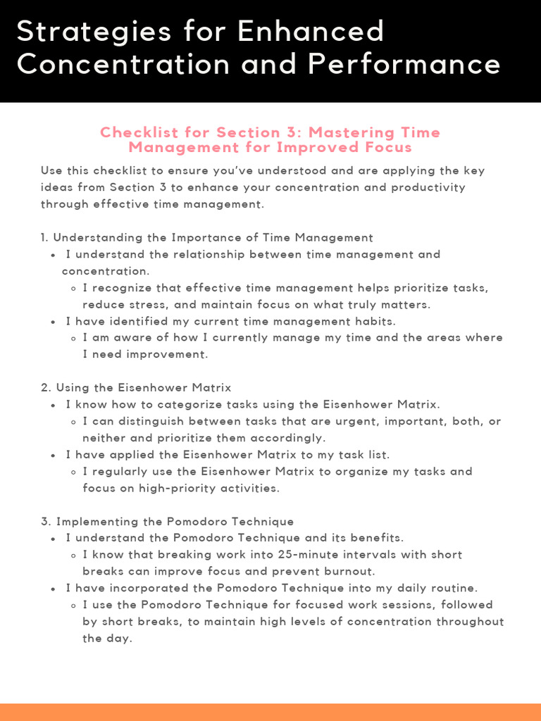 Checklist For Section 3 | PDF