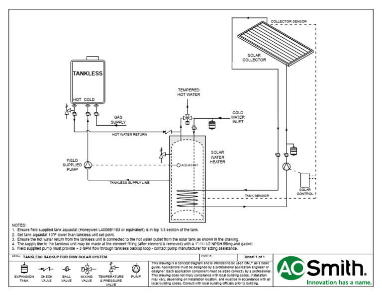 Solar Water Heater Piping Diagram | PDF | Water Heating | Valve