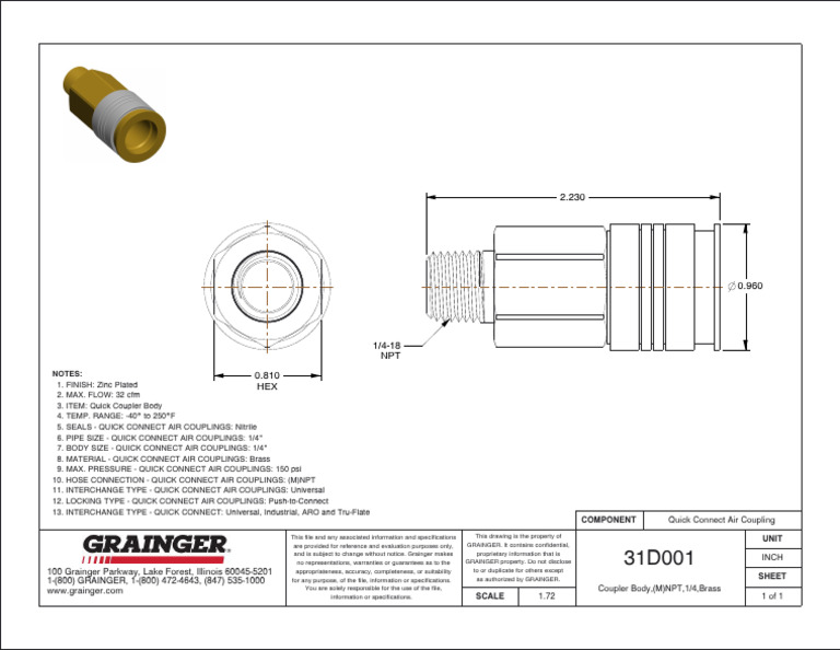 Grainger 31d001 | PDF