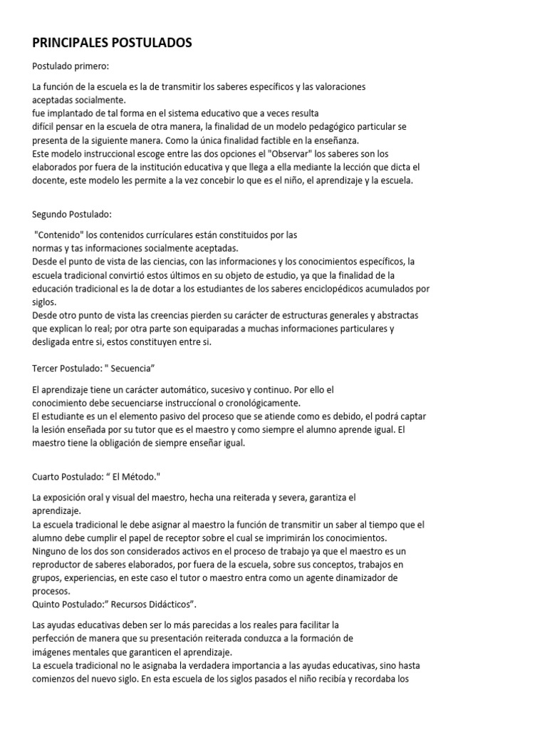Principales Postulados | PDF