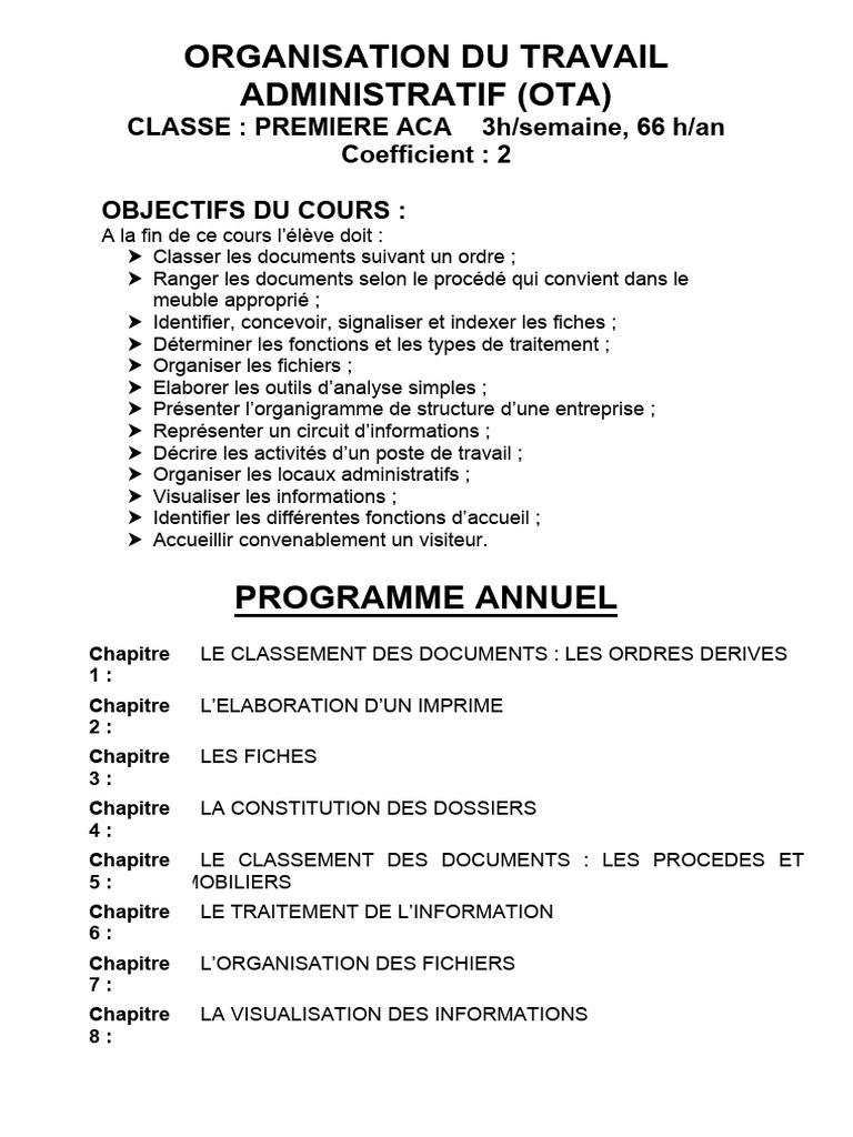 OTA 1ère ACA-1 | PDF