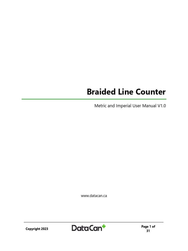 Braided Line Counter Manual (Cased Hole) | PDF