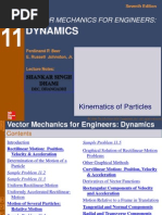 Kinematics of Particles (Ch1 Dynamics Chapter 11 Beer7)