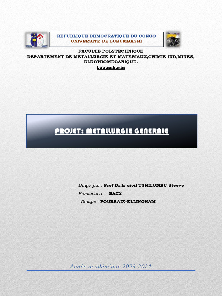 Métallurgie du Cuivre et Cobalt en RDC | PDF | Zinc | Cuivre