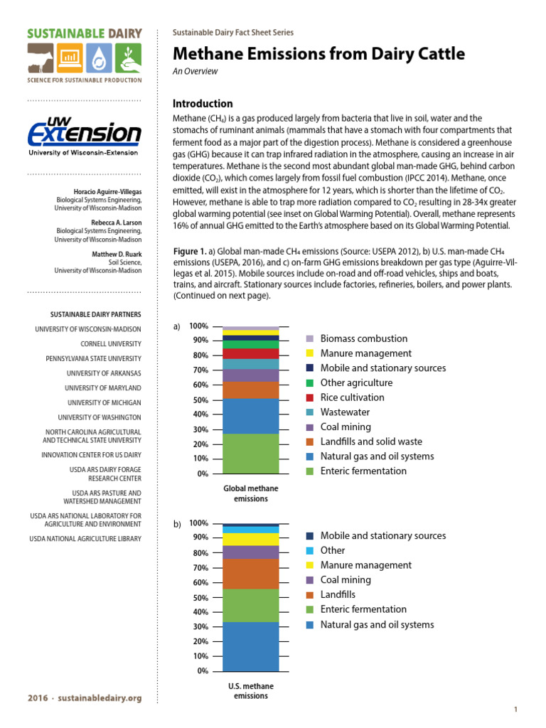Methane Emissions From Dairy Cattle | PDF