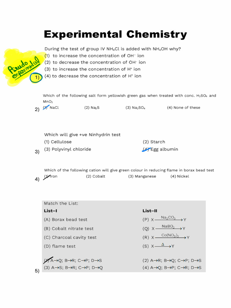 Experimental Chemistry-1 For Class 12 | PDF