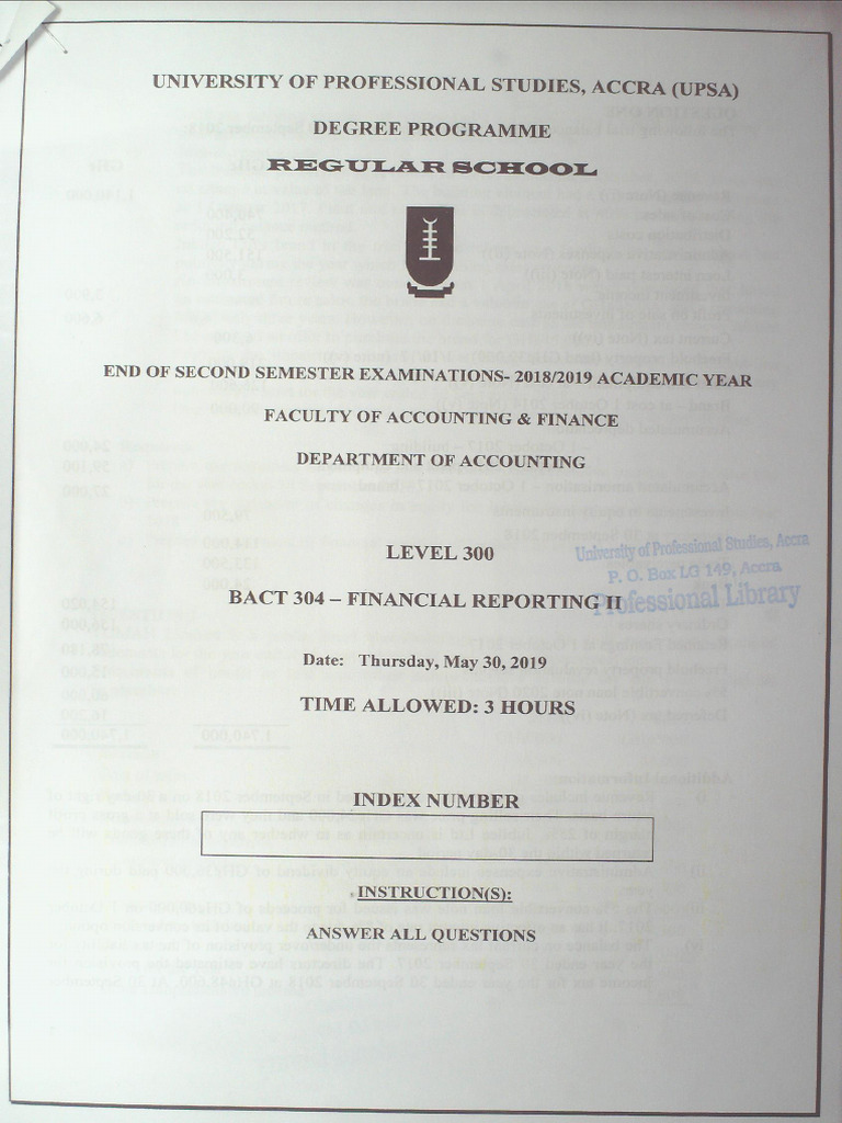 Bact 304 Financial Reporting II 3 | PDF