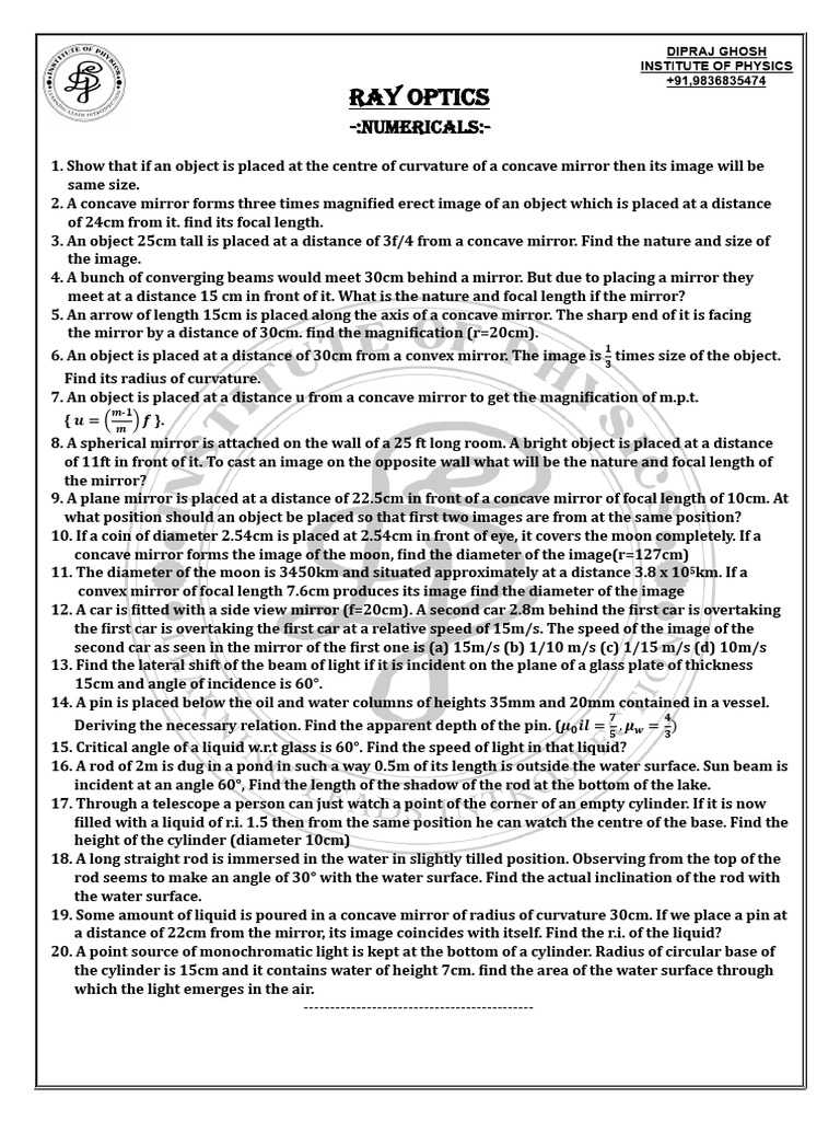 Ray Optics | PDF