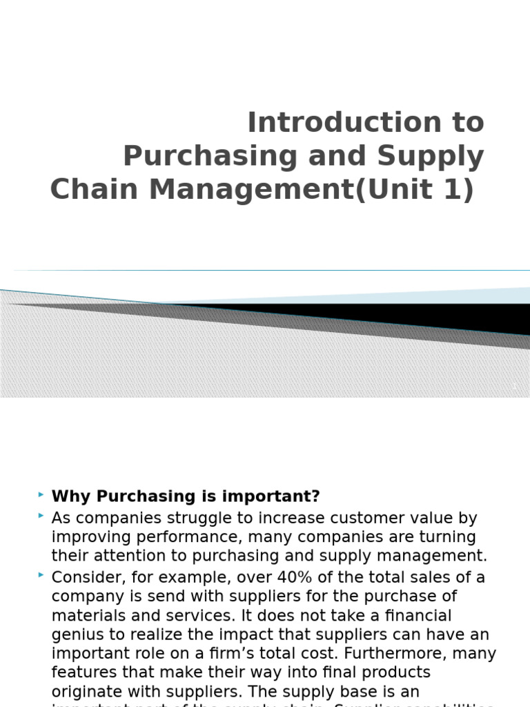 PSCM (Unit 1) | PDF