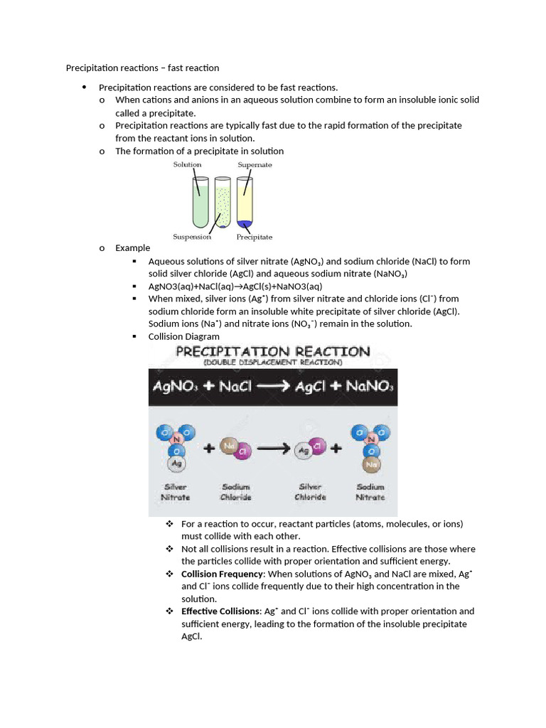 Precipitation Reactions | PDF