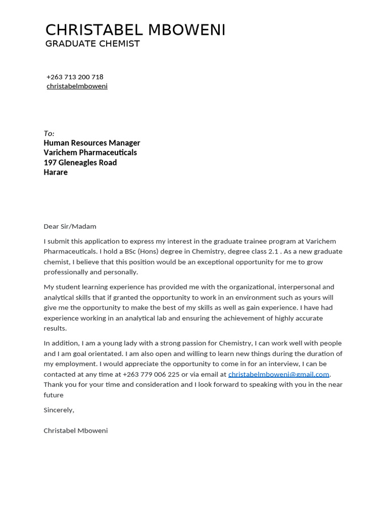Application Letter | PDF