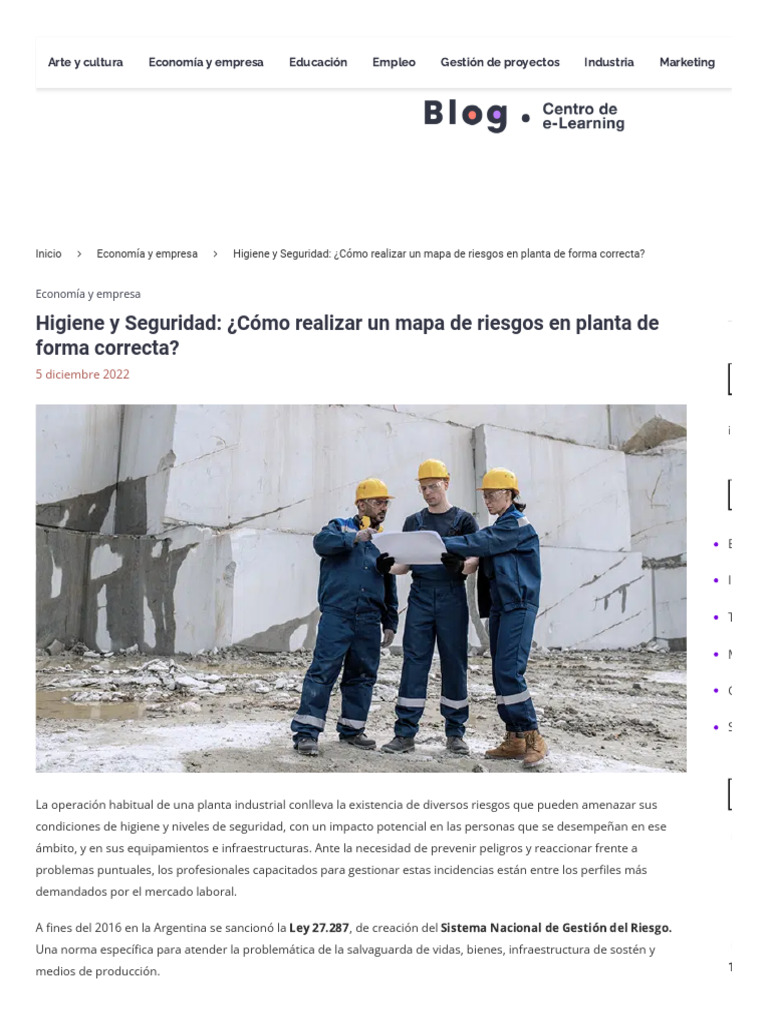 Higiene y Seguridad - ¿Cómo Realizar Un Mapa de Riesgos en Planta de ...
