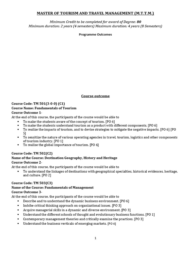 MTTM Course TEZPUR UNIVERSITY PDF Tourism Marketing