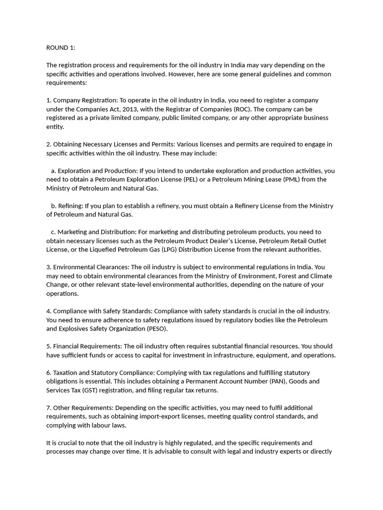 Oil Company Rounds | PDF