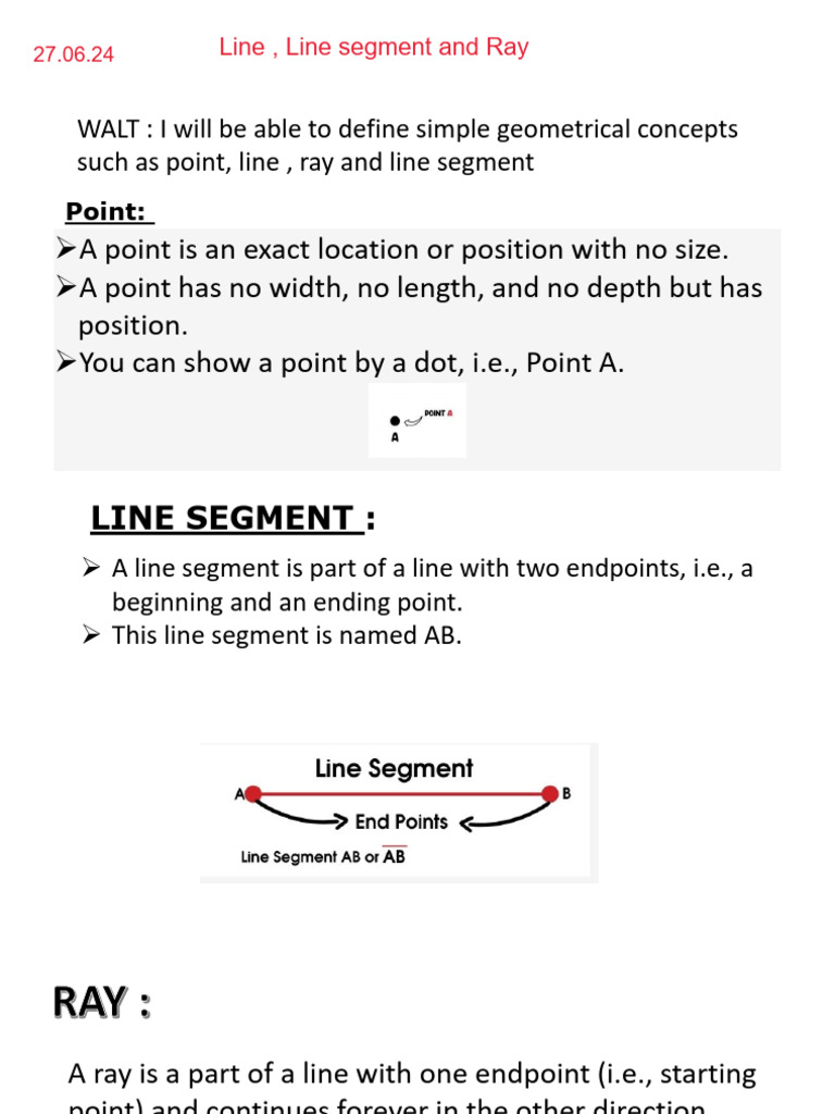 27.06.24 - Line, Line Segment Ray | PDF