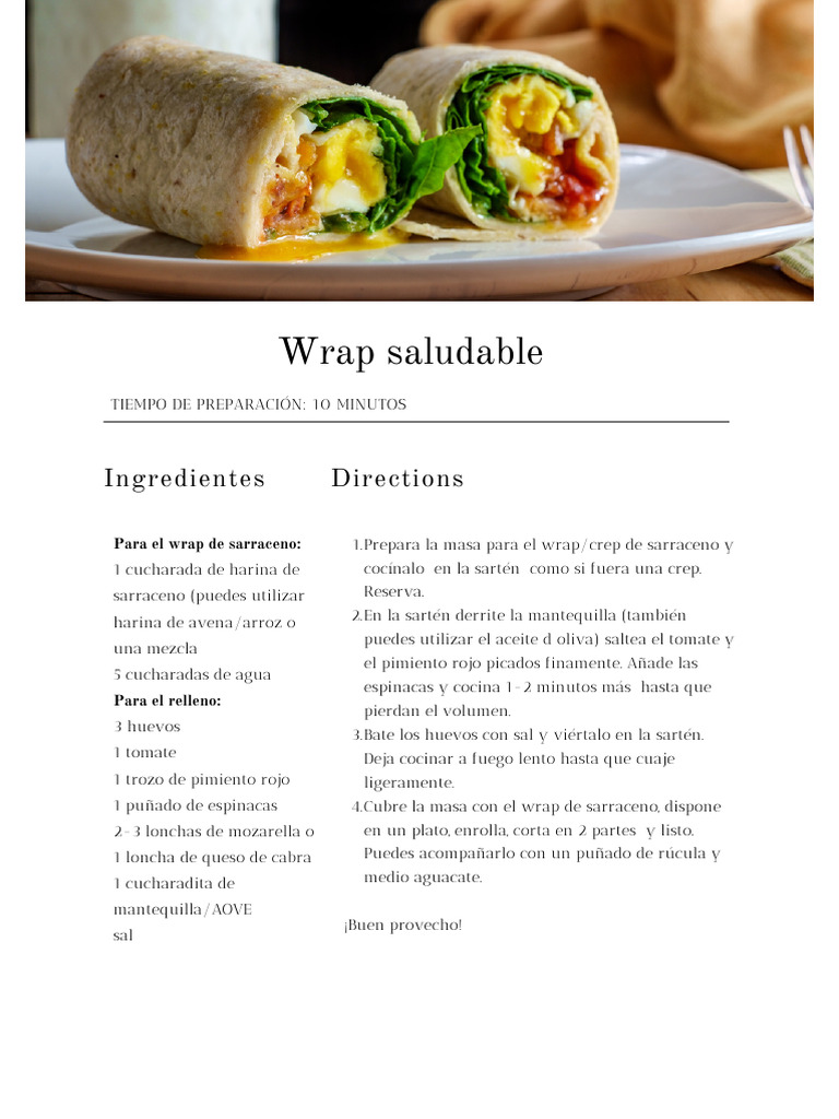 Receta Wrap Saludable | PDF