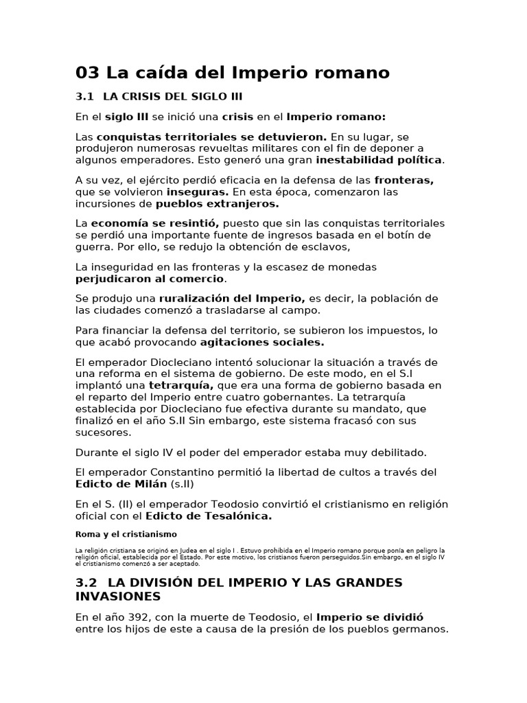 03 La Caída Del Imperio Romano | PDF