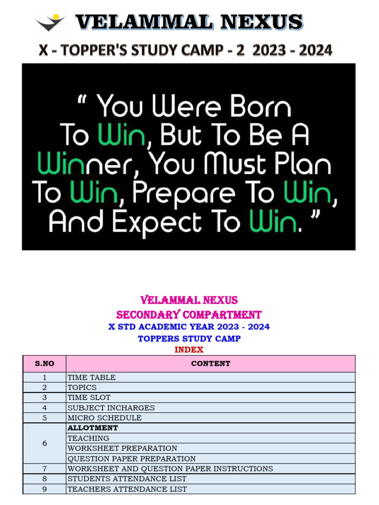 Study Camp-Toppers-23-24 New | PDF