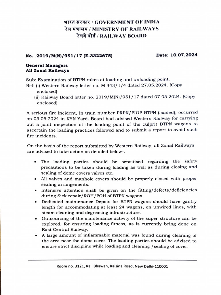 BTPN Rake Safety Inspection Guidelines | PDF | Rail Transport | Land ...