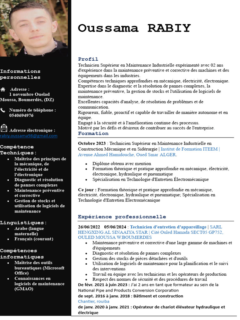 CV R Ouussama | PDF
