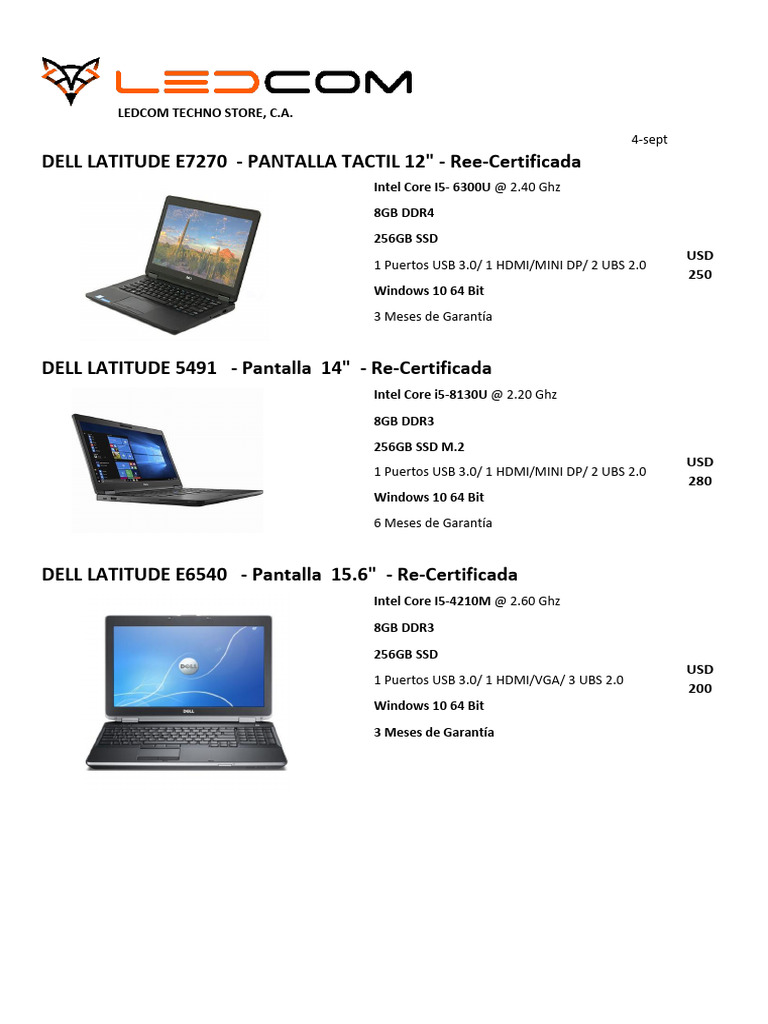 Laptops Re-Certificadas en LEDCOM Tech | PDF | Hardware de la ...