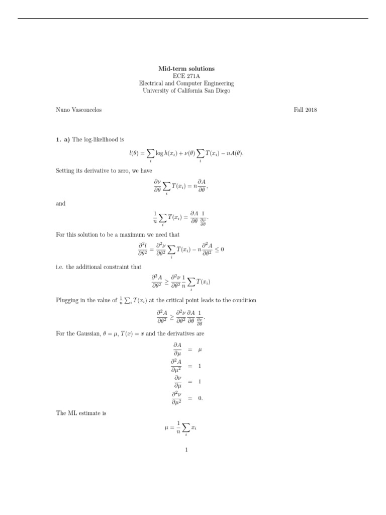 Midterm Solutions PDF | PDF