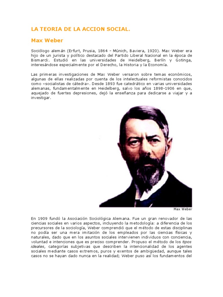 La Teoria de La Accion Social Max Weber Emile Durkheim