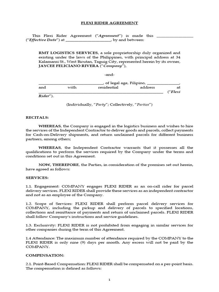 RMT IC Contract LM FLEXI RIDER | PDF