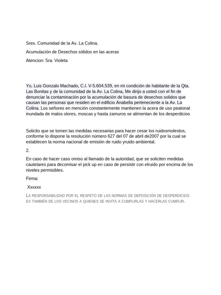 Denuncia Bote de Basura Res Anabella | PDF