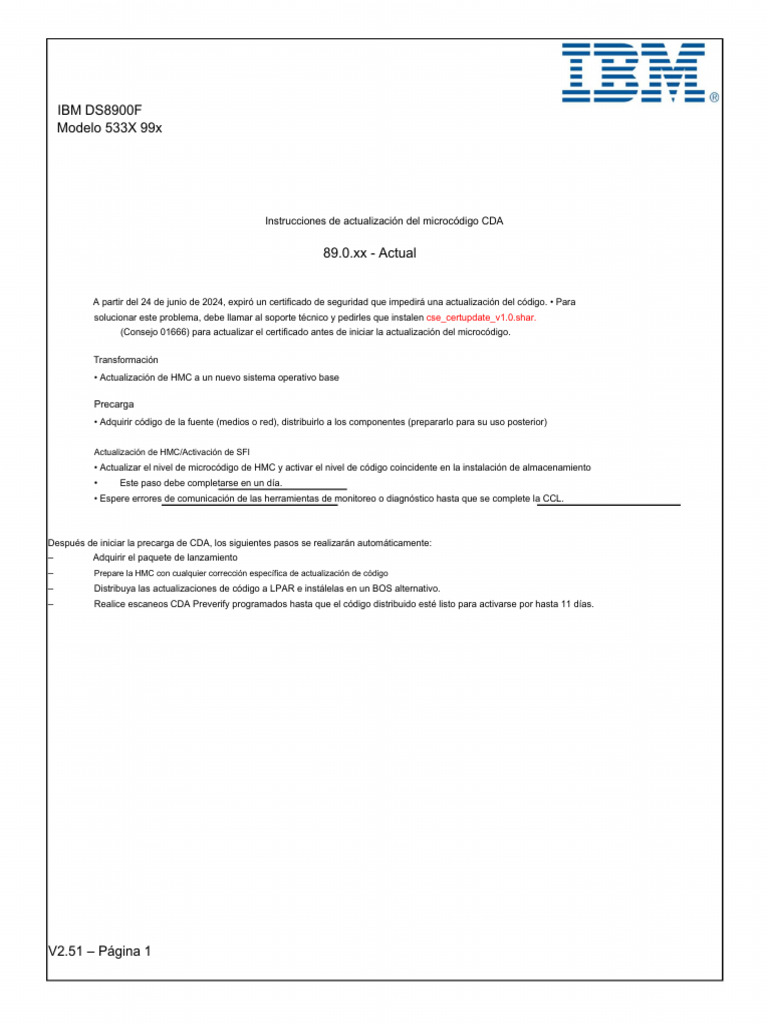 Mise à jour du microcode CDA 89.0.xx | PDF
