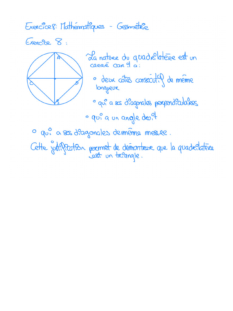Exercice 8 - Mathématiques - Géométrie | PDF