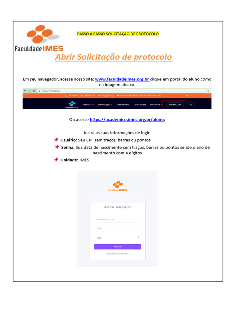Tutorial Abertura de Protocolo | PDF