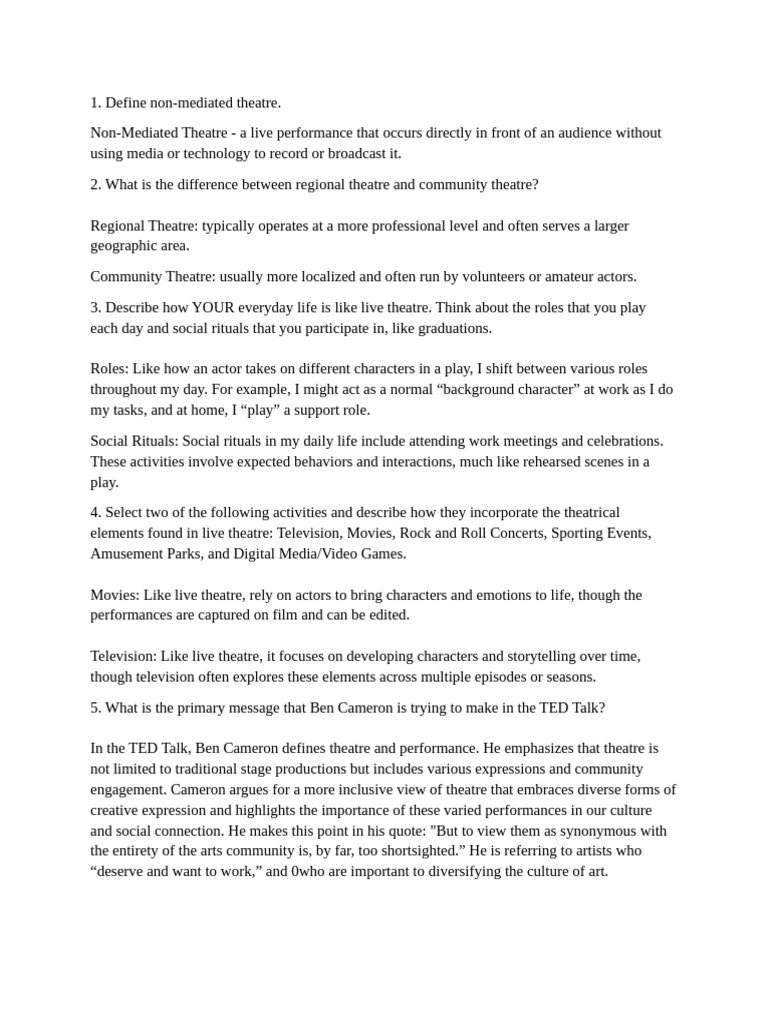 L2 - #1 - Power of The Performing Arts | PDF