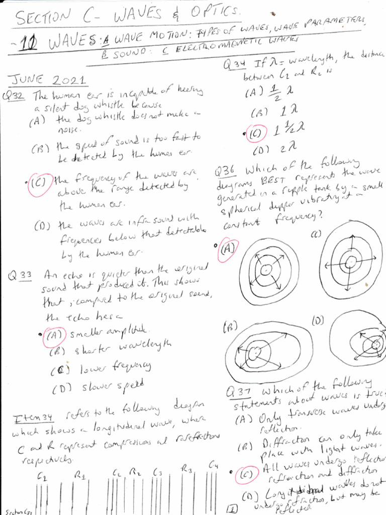 Cxc csec physics paper 1 with answers section c ch 11 handwritten pdf