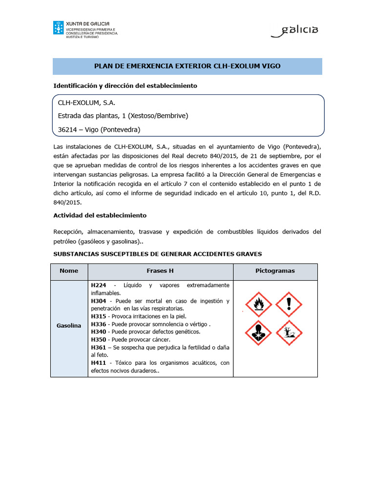 CLH EXOLUM Vigo Cas | PDF