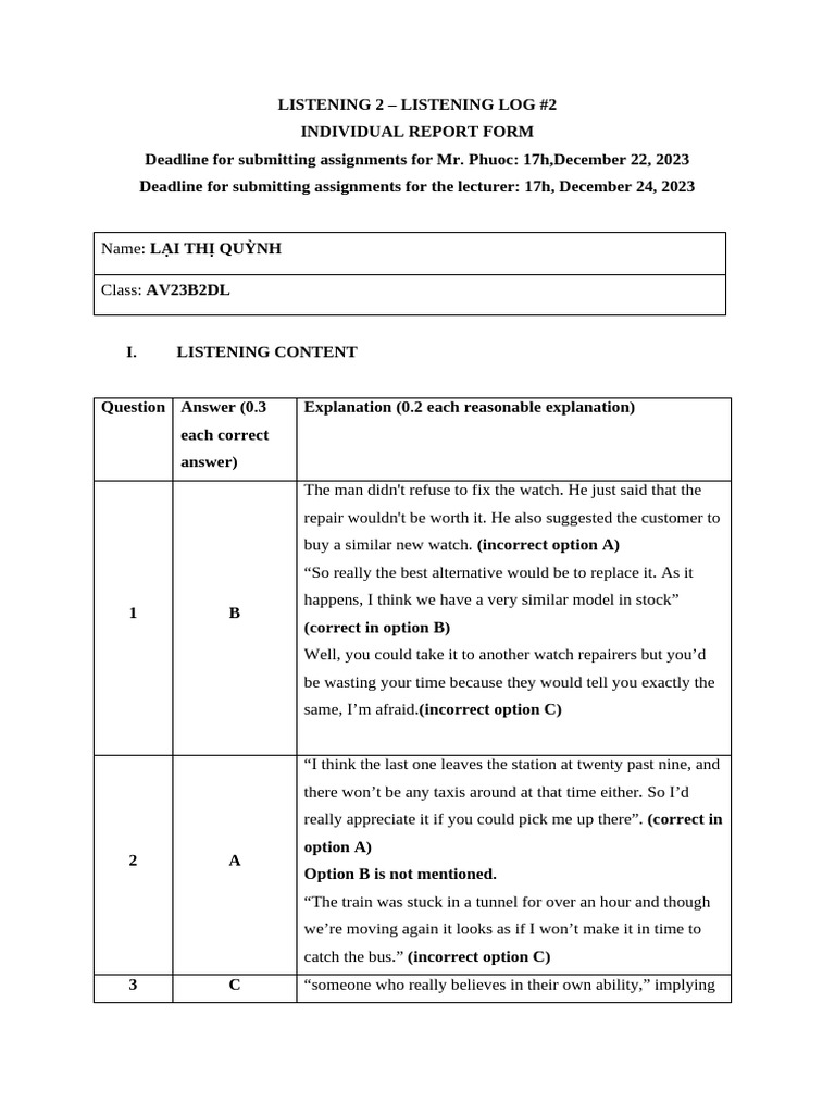 LIS 2 - LOG 2 - Report Form | PDF