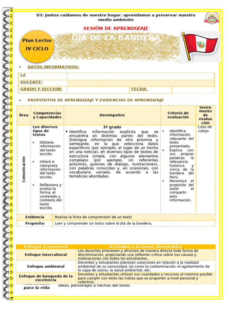 U3 Sesión d4 PL Día de La Bandera | PDF