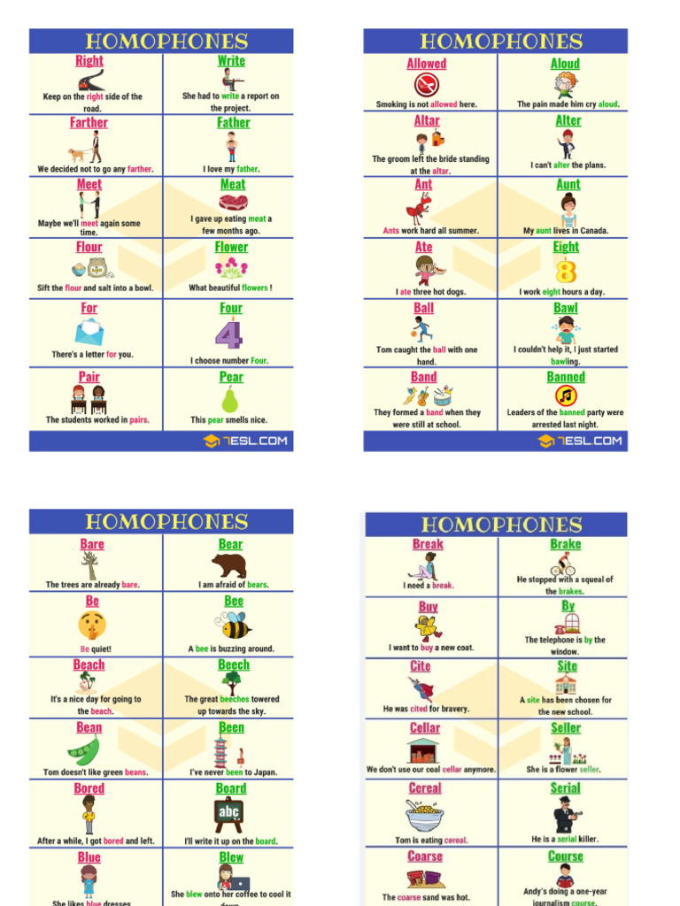 Homophones and Homographs | PDF