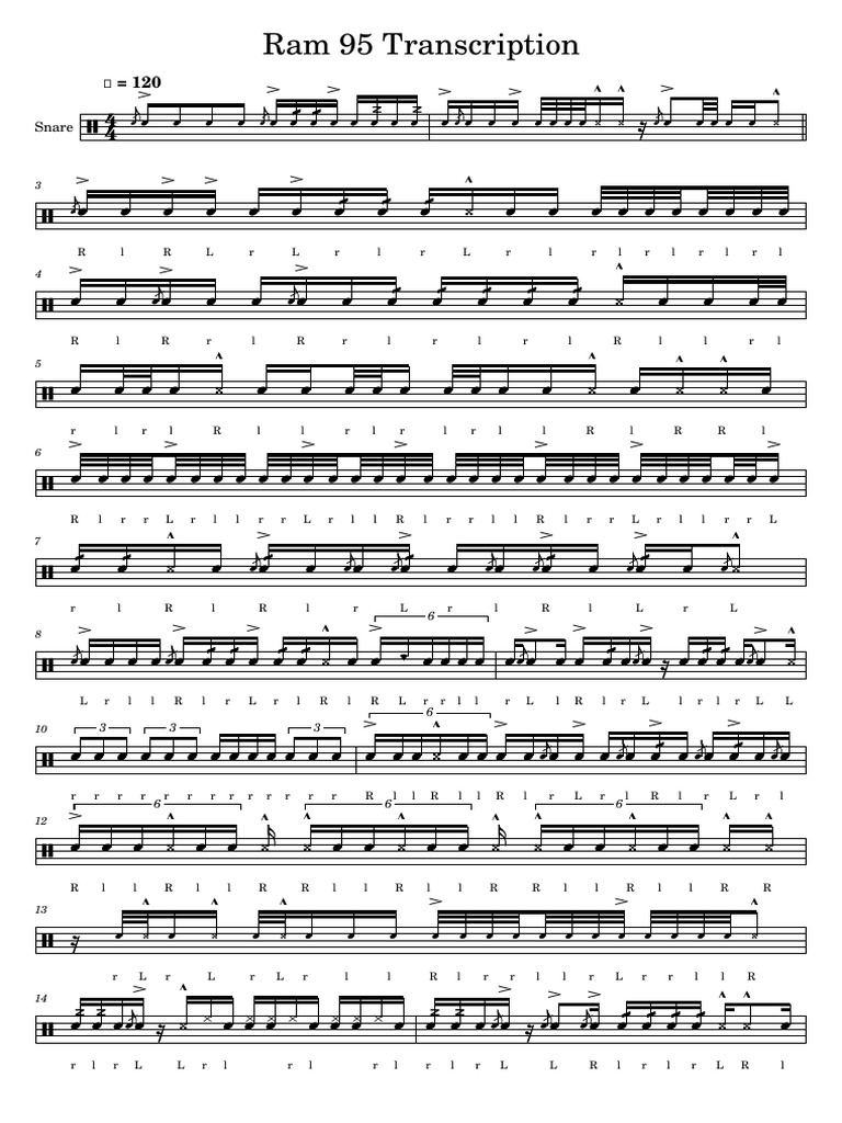 Ram Transcription Snare and Tenor | PDF, image size:768x1024