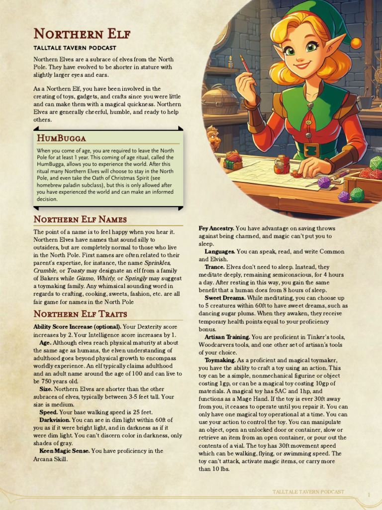 Northern Elf - Elf Subrace | PDF