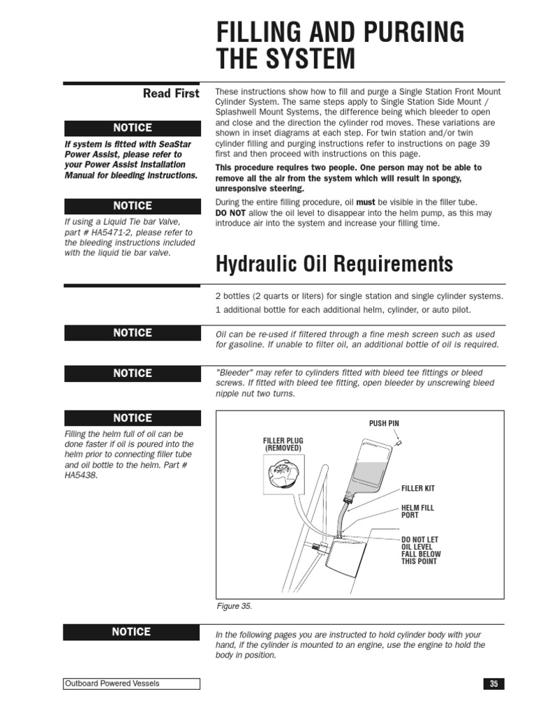SeaStar Hydraulic Steering Bleeding Guide | PDF | Steering | Leak