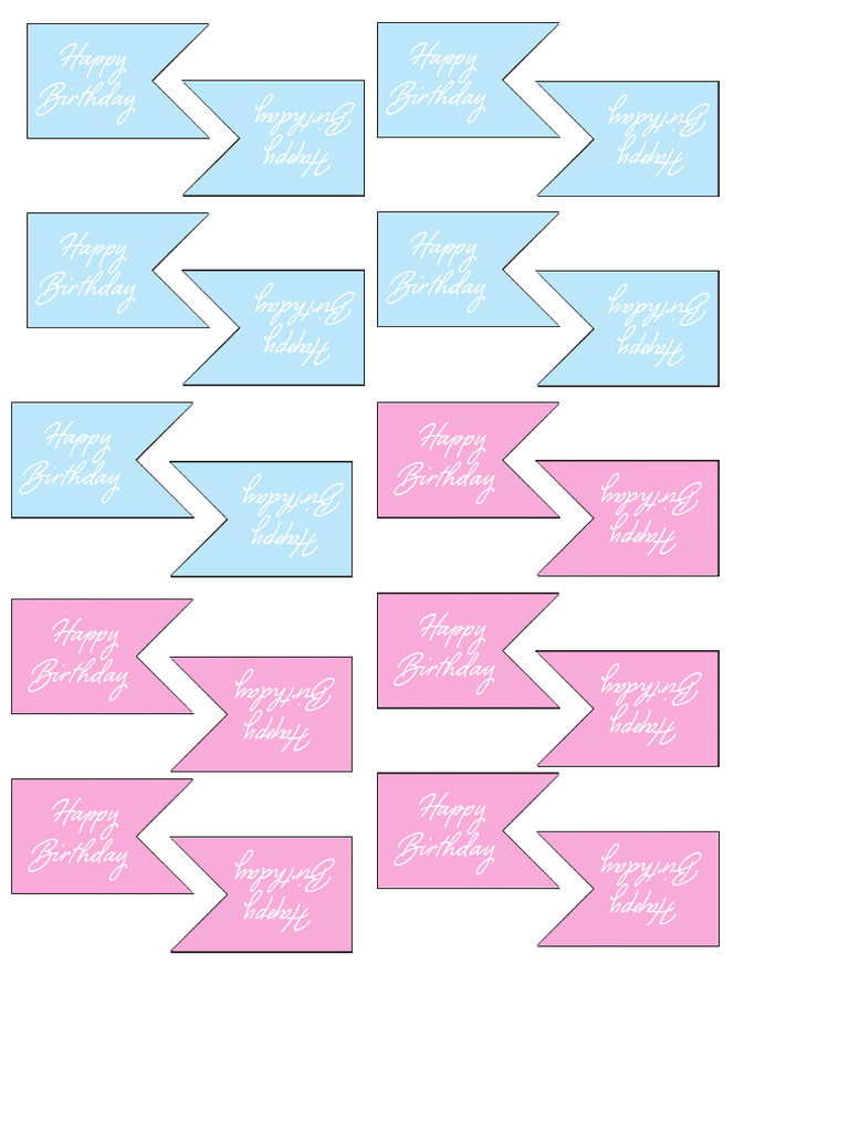 Banderitas Rosa:azul Happy Birthday | PDF | Lifestyle