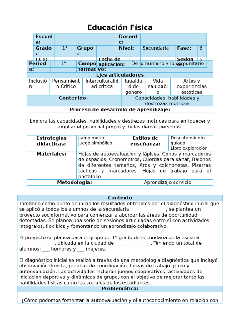 Sec. 1° Per. 1° Proyecto 5 | PDF | Evaluación | Crecimiento personal y ...