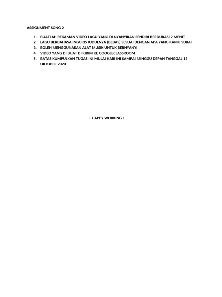 Assignment song 2 pdf