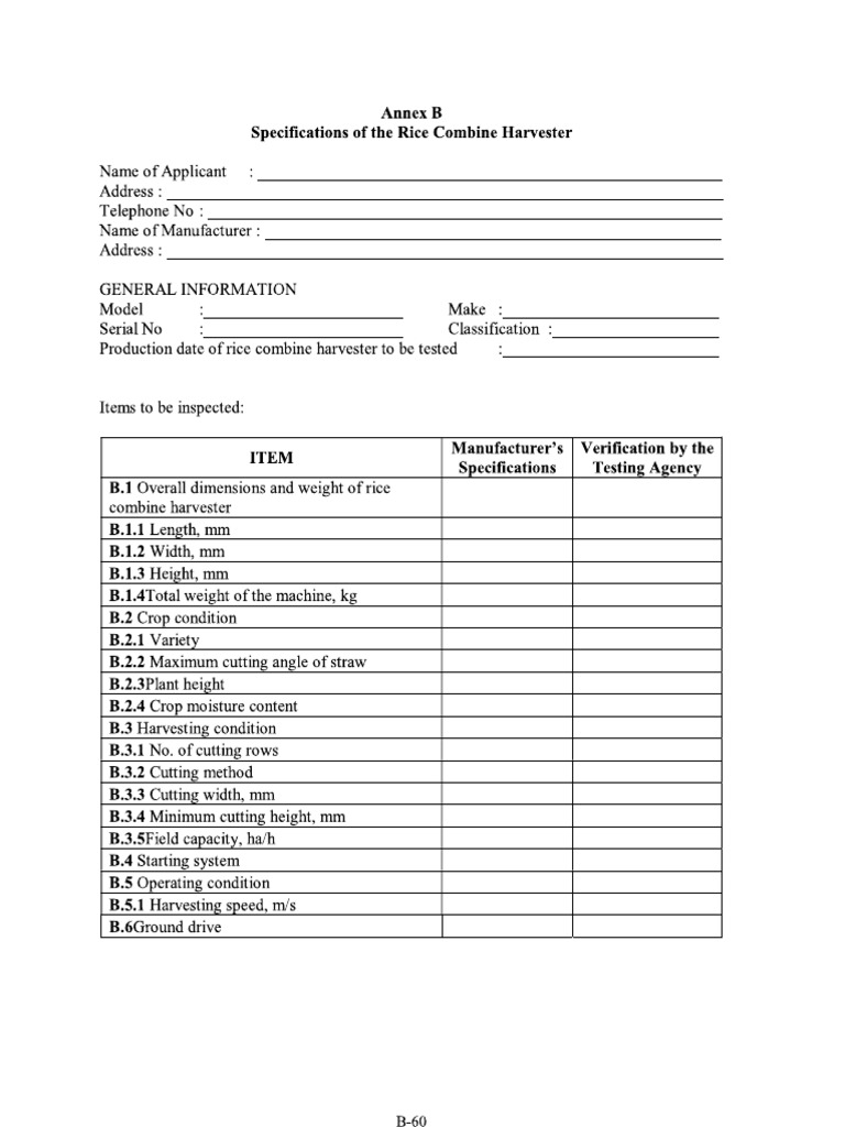 RCH Specs Table | PDF