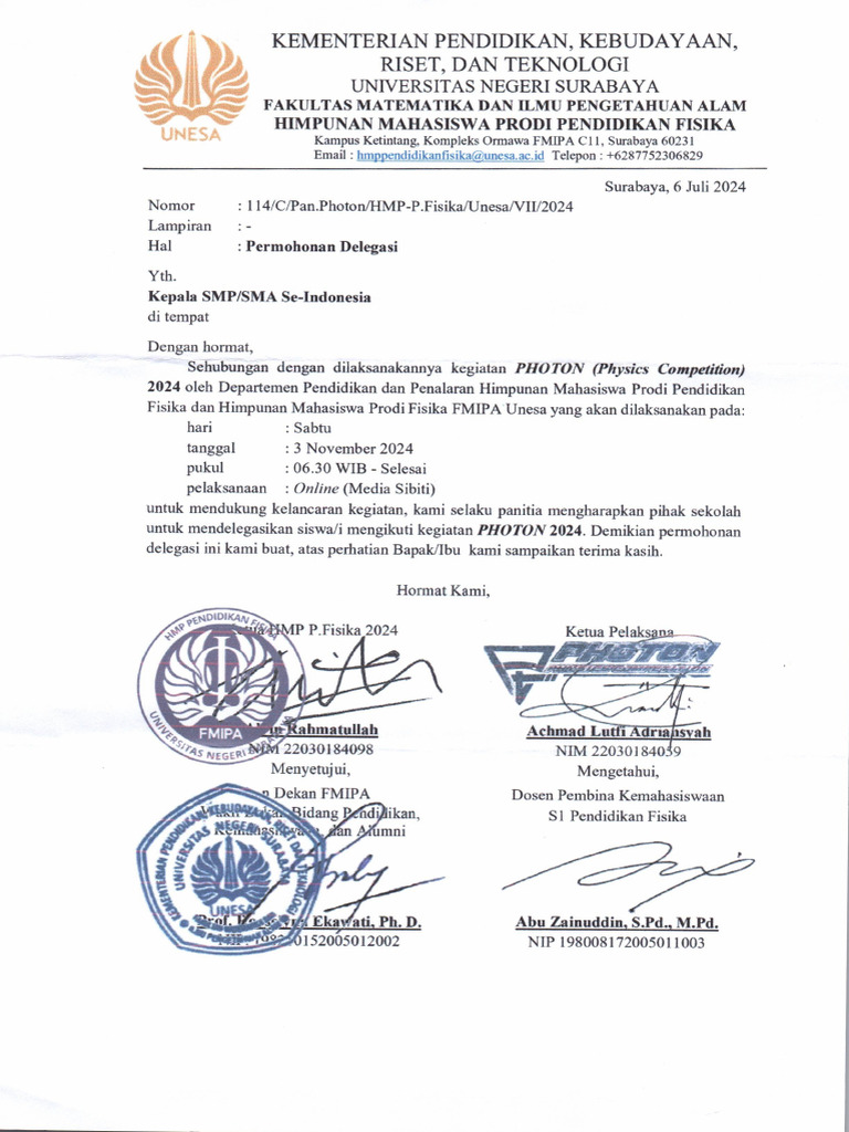 Photon kompetisi fisika 2024 pdf