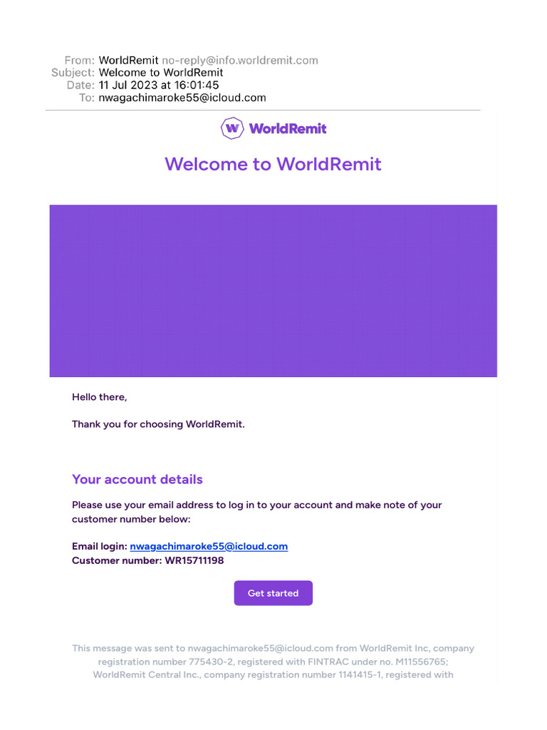 Welcome To WorldRemit | PDF